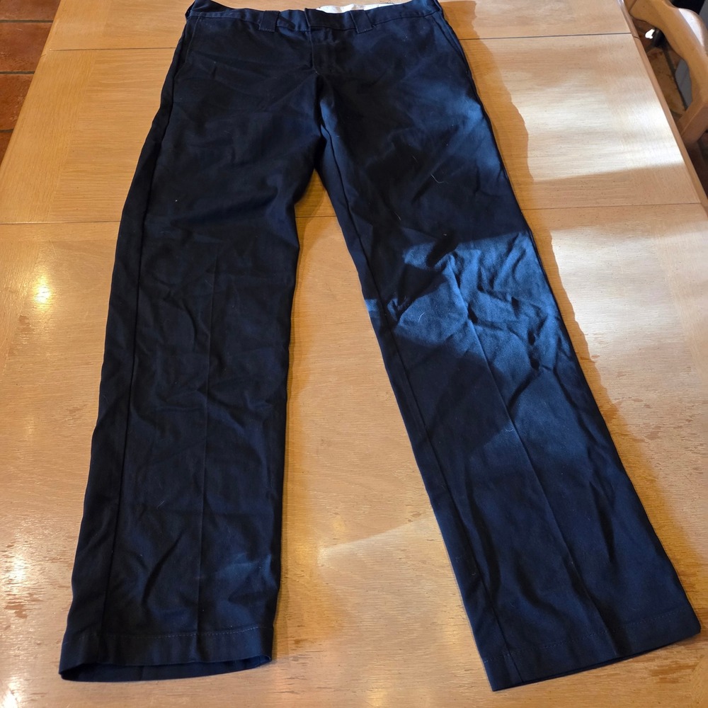 Dickies Mens Slim Straight Work Pants Black 34x34 Cotton Blend Twill Skater Pant